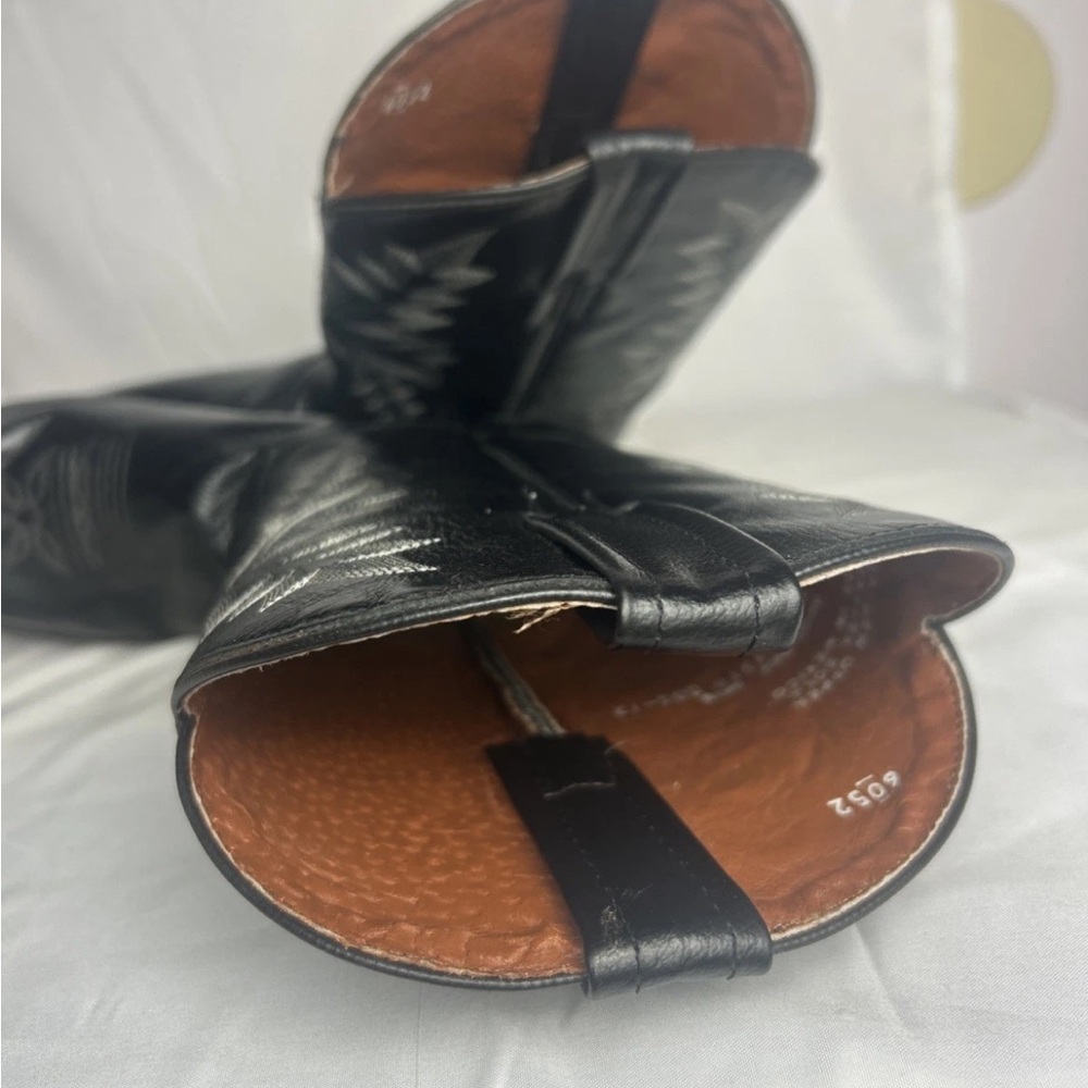 Dan Post Black Leather Western Boots - Picture 6 of 8